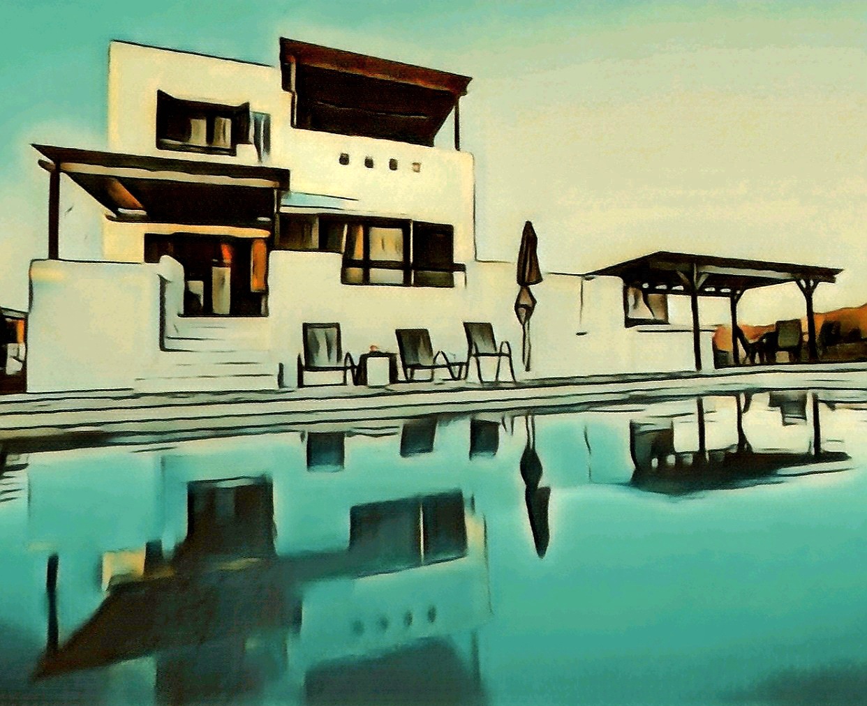 Villa in Plaka Naxos with private swimming pool and sea views